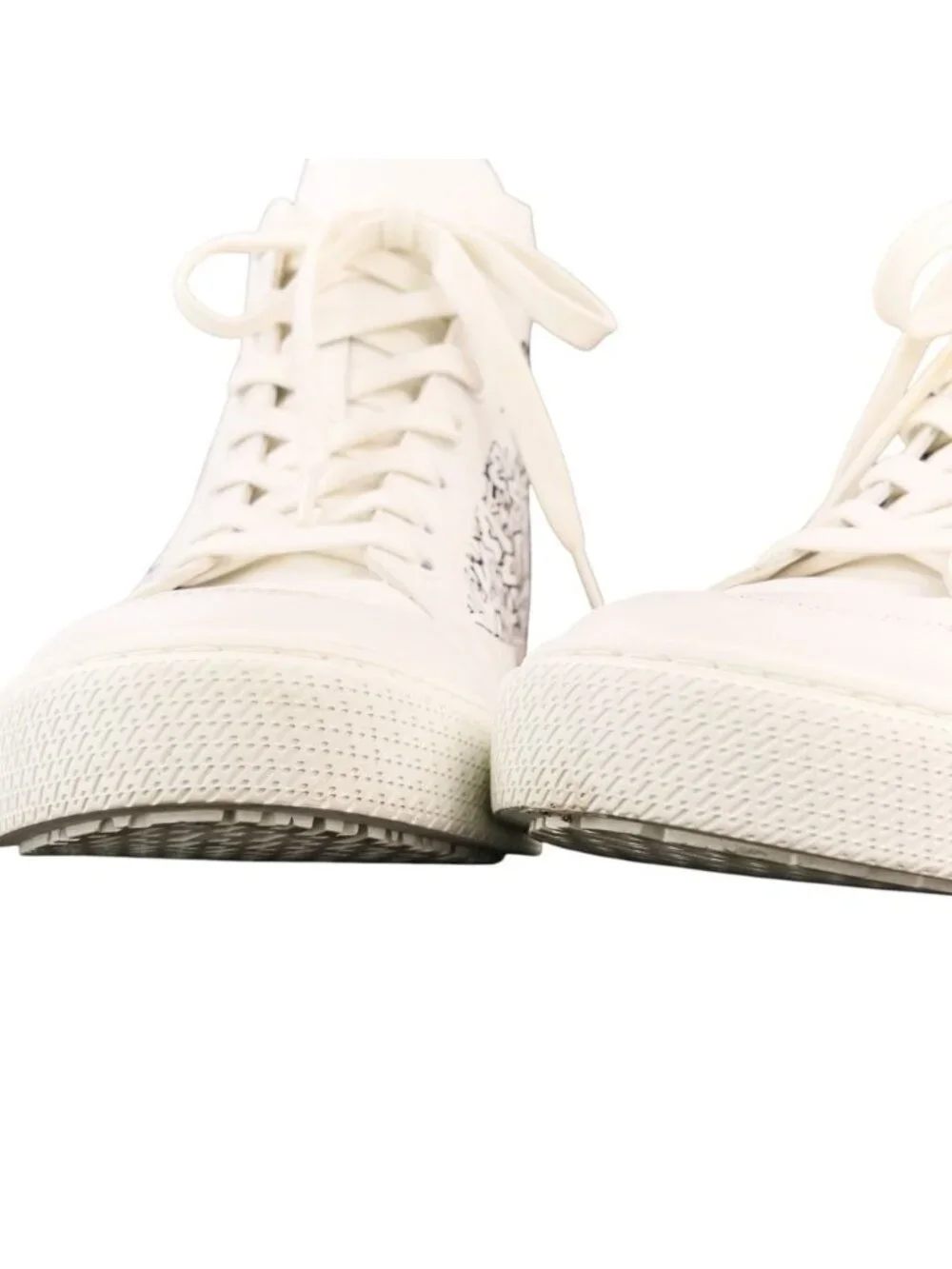 Hermes District Leather High Cut Sneakers White